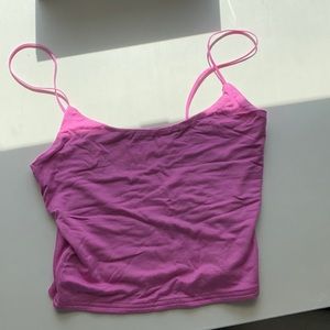 pink cropped tank top